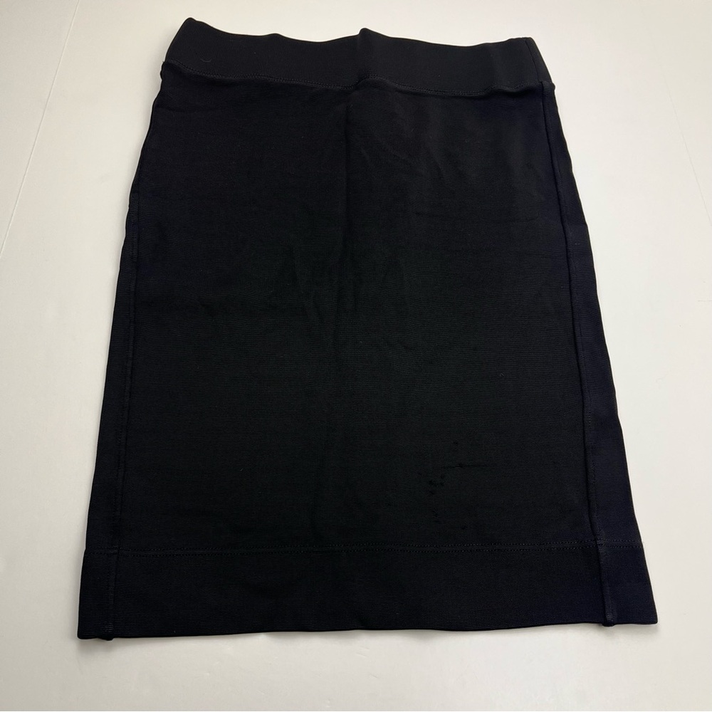 Helmut Lang Black Ribbed Pencil Skirt Lined Womens Size Medium Pull-On Stretch